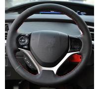 Car Steering Wheel Cover For Civic 9 2012 2013 2014 2015 Auto Accessories Anti-slip Braid Artificial Leather Parts(Yellow)