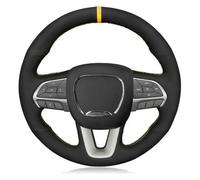 Car Steering Wheel Cover For Dodge For Challenger 2015-2021 For Charger For Durango Car Steering Wheel Cover Hand Sewing Protector(White Thread)