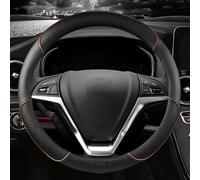 Car Steering Wheel Cover for Dodge Ram 2011-2023, Auto Elastic Steering Wheel Protector, Black PU Leather Soft Grip All-Season,O-Shape-Orange