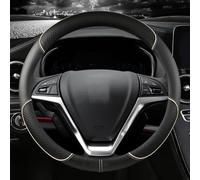 Car Steering Wheel Cover for Dodge Ram 2011-2023, Auto Elastic Steering Wheel Protector, Black PU Leather Soft Grip All-Season,O-Shape-Beige