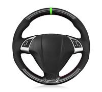 Car Steering Wheel Cover For Fiat For Bravo 2007-2015 For Doblo 2010-2015 For Opel For Combo 2012 Black Hand-stitched Car Steering Wheel Cover(WHITE)