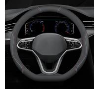 Car Steering Wheel Cover for Fiat Grande Punto 2006-2012, Leather Steering Wheel Cover Protector Soft Anti-slip Breathable Protector Car Accessories,Black-line-D Shape