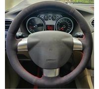 Car Steering Wheel Cover For Focus 2 2005 2006 2007 2008 2009 2010 2011 (3-Spoke) Steering Wheel Braid Cover Hand Sewing Suede Leather Anti-Skid Steering Wheel(Yellow Thread)