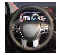 Car Steering Wheel Cover For For Ranger For Everest 2016 2017 2018 2019 Custom Hand Sewing Microfiber Leathe Car Steering Wheel Cover Non-Slip Steering Wheel(Red Blue Thread)