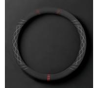 Car Steering Wheel Cover for Ford Escape 2013-2019, Leather Steering Wheel Cover 15 inch Breathable Anti-Slip Protector(Red,Round Type)