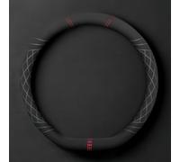 Car Steering Wheel Cover for Ford Escape 2013-2019, Leather Steering Wheel Cover 15 inch Breathable Anti-Slip Protector(Red,D Type)
