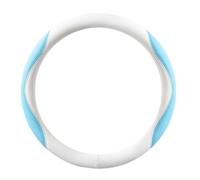 Car Steering Wheel Cover for Ford Puma Gen-E 2025 Breathable Steering Wheel Protector Cover Car Steering Wheel Grip Wrap,Type O- white blue