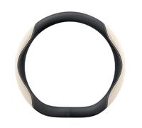 Car Steering Wheel Cover for Ford Puma Gen-E 2025 Breathable Steering Wheel Protector Cover Car Steering Wheel Grip Wrap,Type D- black beige