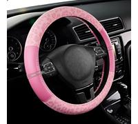 Car Steering Wheel Cover for Ford Puma St-Line 2020-2025 | Pink Leopard Driving Rim Protector, Auto Driver Grip Ring, Palm Friction Pad, Long Drive Fatigue Relief, Sweat Dirt Barrier