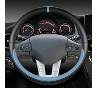 Car Steering Wheel Cover for Ford Transit/Tourneo Custom 2023-2024 2025, Leather Steering Wheel Protective Cover, Elastic Anti-Slip Breathable Soft Steering Wheel Protector,A BLUE-O-STYLE