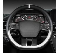 Car Steering Wheel Cover for Ford Transit/Tourneo Custom 2023-2024 2025, Leather Steering Wheel Protective Cover, Elastic Anti-Slip Breathable Soft Steering Wheel Protector,A WHITE-D-STYLE