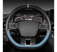 Car Steering Wheel Cover for Ford Transit/Tourneo Custom 2023-2024 2025, Leather Steering Wheel Protective Cover, Elastic Anti-Slip Breathable Soft Steering Wheel Protector,A BLUE-D-STYLE