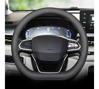 Car Steering Wheel Cover For Geely For Geometry For A Pro C E For EX3 For Kung Fu For ICON Leather Car Steering Wheel Cover Wrap Braid On D Type Steering-Wheel(Red blue line,3)