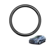 Car Steering Wheel Cover for Genesis DH G80 2013-2020 Carbon Fiber Matte Black Breathable Anti-Slip Protective Cover Auto Interior Accessories Round Shape,Matte+Leather
