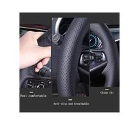 Car Steering Wheel Cover For Grand Cherokee 2011-2013 For Compass Wrangler Patriot DIY Microfiber Synthetic material Car Steering Wheel Cover Steering Wheel Protector(White Thread)