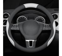 Car Steering Wheel Cover for Holden Colorado RG 2012-2017, Leather Steering Wheel Cover Protector Soft Anti-slip Breathable Protector Car Accessories,Black-white-O Shape