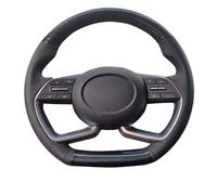 Car Steering Wheel Cover For Hyundai For Elantra 7th 2021 For Sonata 10th 2020 Customize Genuine Leather Steering Wheel Cover Interior Accessories Steering Wheel Protector(Red thread)