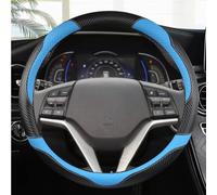 Car Steering Wheel Cover For Hyundai For Tucson 3 2015 2016 2017 2018 2019 Carbon Fibre Leather Car Steering Wheel Cover Non-Slip 38cm 15" Non-Slip Steering Wheel(Blue)