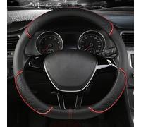 Car Steering Wheel Cover For Hyundai I20 Ⅱ Coupe 2015-2018 Carbon Fiber Leather Ultra-thin Sweat-absorbing Comfort Car Steering Wheel Cover(BlackRed,O)