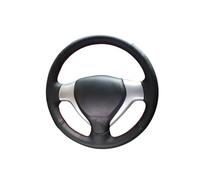 Car Steering Wheel Cover For Jazz For Fit 2005 2006 2007 2008 DIY Hand Stitch Black PU Microfiber Leather Car Steering Wheel Cover(Gray Thread)