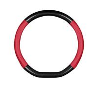 Car Steering Wheel Cover for Jeep Avenger 2022-2023, Universal Leather Steering Wheel Cover, Antislip Breathable Carbon Fiber Protector, 38cm,Red-D Shape