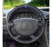 Car Steering Wheel Cover For Laguna 2 For Vel For Satis For Espace For Trafic 2001 2002 2003 2004 2005 2006-2014 Black Faux Leather Car Steering Wheel Cover(Blue Marker)