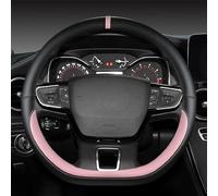 Car Steering Wheel Cover for Lancia Ypsilon 2024, Steering Wheel Protector Cover Breathable PU Leather Anti-Slip Driving Operation Disc Protective,G/Pink