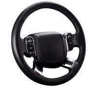 Car Steering Wheel Cover for Land Rover Discovery 5 2017 2018 2019, Customized Leather Hand-stitched DIY Steering Wheel Cover Breathable Anti-Slip Protector Accessories,A/Blackline