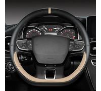 Car Steering Wheel Cover for Land Rover Range Rover Evoque 5-Doors 2019, PU Anti-slip Protective Covers Breathable Direction Controller Decorate Covering Interior,B/Beige