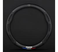 Car Steering Wheel Cover for Mazda MX-30 2020-2024,Microfiber Leather Anti-slip Durable Automotive Steering Wheel Protector with Car Emblem Logo Interior Accessories