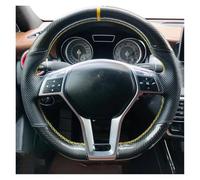 Car Steering Wheel Cover For Mercedes For Benz A45 CLA45 C63 E63 CLS63 SLK55 SL 63 65 GLA45 For AMG Genuine Leather Carbon Fiber Steering Wheel Cover Thin Car Handle Cover(Red)