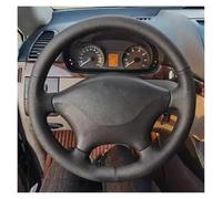 Car Steering Wheel Cover For Mercedes For Benz For Vito 2010-2015 For Viano W639 2006-2011 Car Steering Wheel Hand-stitched Non-slip Leather Cover Cache Volant Voiture(Black)
