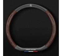 Car Steering Wheel Cover for MG ZS GS 5 Gundam 350, Leather Steering Wheel Protector Cover Car Accessory Sports Style Wheel Cover,Brown-D