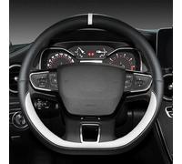 Car Steering Wheel Cover for Mini Cooper Cabrio R52 2004-2008, PU Leather Steering Wheel Protector Covers Durable Soft Non-slip Interior Accessories,I/White