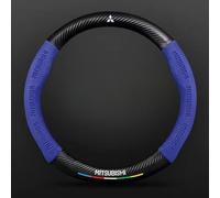 Car Steering Wheel Cover for Mitsubishi L200 2015-2018,Soft Leather Special Grips Protector Set Elastic Interior Fittings Anti-slip Hubs Accessories Decoration Emblem logo,Blue