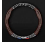 Car Steering Wheel Cover for Mitsubishi Pajero Pajero V73 V93 V97, Leather Steering Wheel Protector Cover Car Accessory Sports Style Wheel Cover,Brown