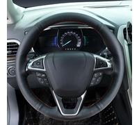 Car Steering Wheel Cover For Mondeo For Fusion For Edge 2013-2020 For Galaxy 2016-2020 Steering Wheel Cover Black Soft Genuine Leather Non-Slip Steering Wheel(Black thread)