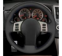Car Steering Wheel Cover For Nissan 350Z 2003 2004 2005 2006 2007 2008 2009 Steering Wheel Cover Hand-stitched Black Genuine Leather Anti-Skid Steering Wheel(Blue Thread)