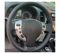Car Steering Wheel Cover For Nissan For Qashqai 2007-2013 For Rogue For X-Trail DIY Hand-stitched Black Artificial Leather Car Steering Wheel Cover(Yellow Thread)