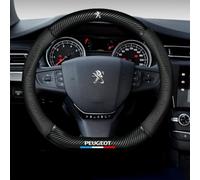 Car Steering Wheel Cover for Peugeot 3008 2016-2020,Microfiber Leather Anti-slip Durable Automotive Steering Wheel Protector with Car Emblem Logo Interior Accessories,D