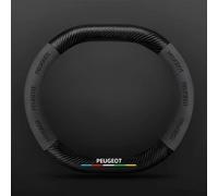 Car Steering Wheel Cover for Peugeot Partner Van 2019-2024,Microfiber Leather Anti-slip Durable Automotive Steering Wheel Protector with Car Emblem Logo Interior Accessories,DD