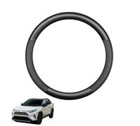 Car Steering Wheel Cover for RAV4 XA50 2019-2024 Carbon Fiber Matte Black Breathable Anti-Slip Protective Cover Auto Interior Accessories Round Shape,Matte+Leather