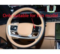 Car Steering Wheel Cover for RR L460 Vogue HSE 2023+ Carbon Fiber Matte Black Breathable Anti-Slip Protective Cover Auto Interior Accessories Round Shape,Matte+Leather
