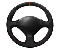 Car Steering Wheel Cover For S2000 2000-2008 For Civic Si 2002 2003 2004 Hand-stitched Black Hige Soft Suede Steering Wheel Cover Non-Slip Steering Wheel(Black thread)