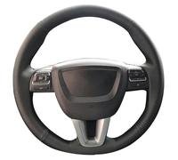 Car Steering Wheel Cover For Seat For Leon For Alhambra For Toledo 2011 2010 2012 Leather Steering Wrap DIY Car Wheel Cover(Yellow)