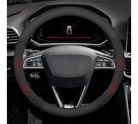 Car Steering Wheel Cover For SEAT For Leon For Ibiza For FR 2 For Ateca Applicable To Breathable Perforatedcar Steering Wheel Cover(O Leather Red)