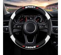 Car Steering Wheel Cover for Seat Ibiza FR Mk4 6J 2008-2017 | Premium Leather Carbon Fiber Texture, Breathable and Non-Slip, 38 cm 15 Inch, 1 Pc