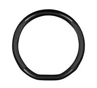Car Steering Wheel Cover for Seat Leon II (1P) Hatchback 2005-2012, Universal Leather Steering Wheel Cover, Antislip Breathable Carbon Fiber Protector, 38cm,Black-D Shape
