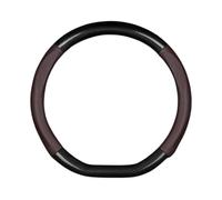 Car Steering Wheel Cover for Seat Leon II (1P) Hatchback 2005-2012, Universal Leather Steering Wheel Cover, Antislip Breathable Carbon Fiber Protector, 38cm,Truffle Brown-D Shape