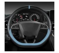 Car Steering Wheel Cover For Seat Tarraco Arona Ateca Ibiza Toledo Mii For Leon Arosa Exeo ST Microfiber Leather Car Steering Wheel Cover Non-Slip 38cm(D Shape Blue)